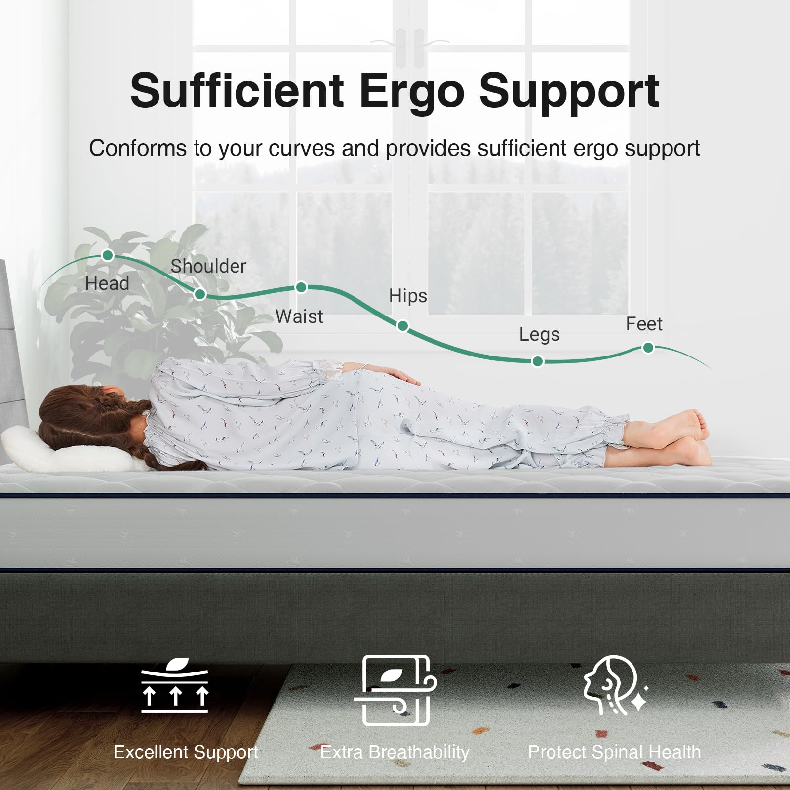 Novilla Twin Mattress 6 Inch, Foam and Spring Hybrid Mattresses for Restful Sleep, Twin Mattress in a Box, Medium Firm, CertiPUR-US Certified Foam, Durable Support, Eco-Friendly Packaging