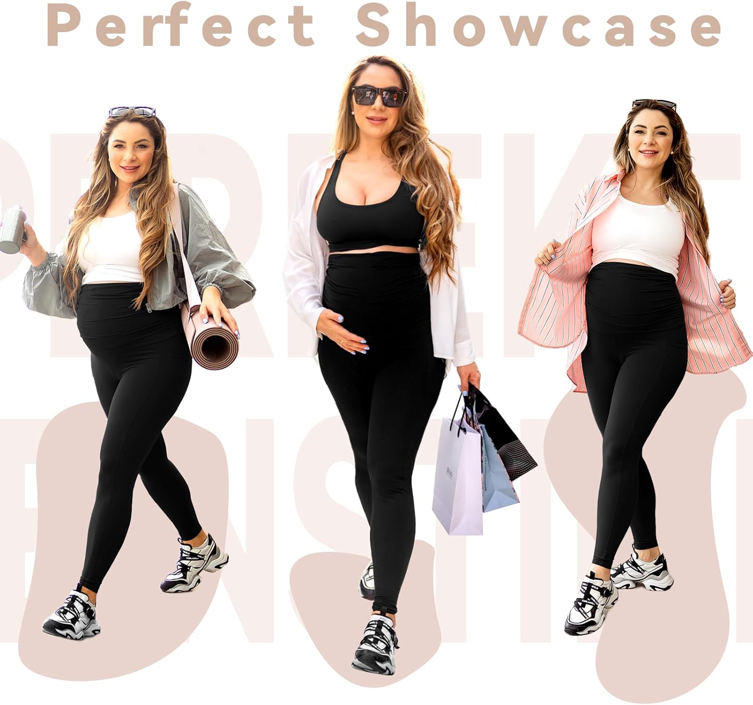 Walifrey Women's Maternity Leggings - Over The Belly Design with Pockets | Comfortable Pregnancy Yoga Pants