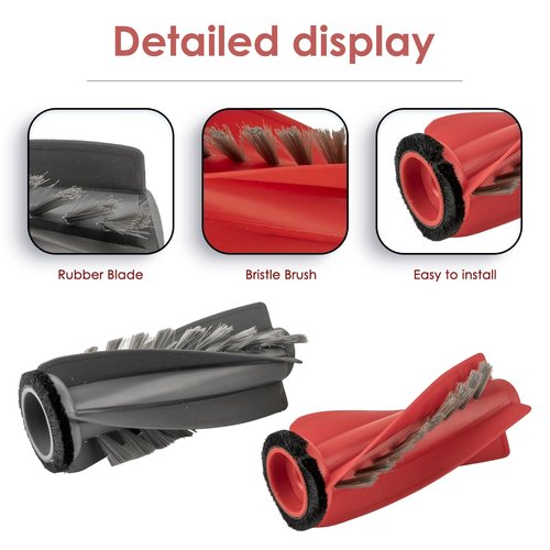 (4 Pack) Replacement Roller Brushes for Roborock Qrevo Curv/ CurvX/ Curv S5X 5A1 5XC/ Qrevo Edge/ Edge S5A/ Qrevo S5V/ Qrevo C, Saros 10R, Saros 10, Qrevo S5V, Main Brush Accessories, Brush Roller
