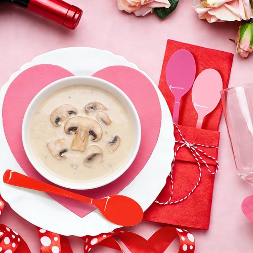 60 Pcs Valentine's Day Plastic Spoons Disposable Cutlery Set Heavy Duty 60 Spoons for Valentine's Day, Girl Birthday, Sweet 16 Party Party Decorations(Pink, Hot Pink, Red)