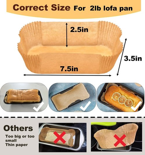 Loaf Pan Liners - 150 Pcs Parchment Baking Liners for 9x5 Bread Pans | Perfect for Easy Cleanup