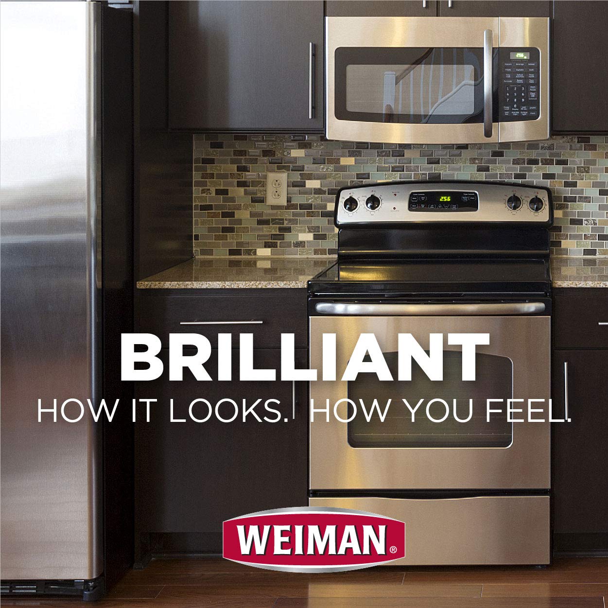 Weiman Stainless Steel Cleaner and Polish - Streak-Free Shine for Refrigerators, Dishwasher, Sinks, Range Hoods and BBQ grills, 22 Fl Oz