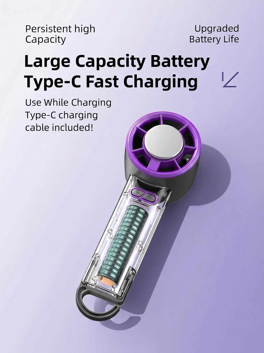 Uselective Personal Hand held Fan -Y32 Pro I portable Mini Fan with Long Battery Performance - Ultra-Quiet for New Cooling Technology - Perfect Summer Gift for Travel & Outdoors（purple）
