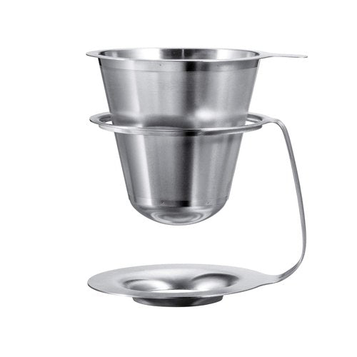 HARIO KDD-02-HSV Double Stainless Steel Dripper Kasuya Model, For 1-4 Cups, Hairline Silver