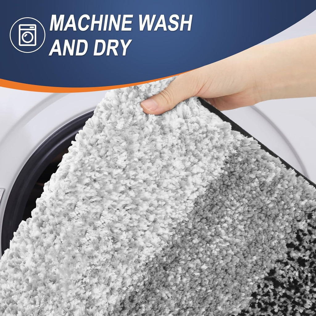 OLANLY Bathroom Rugs - Extra Soft Microfiber Mat | Quick Dry, Machine Washable, 24x16, Black