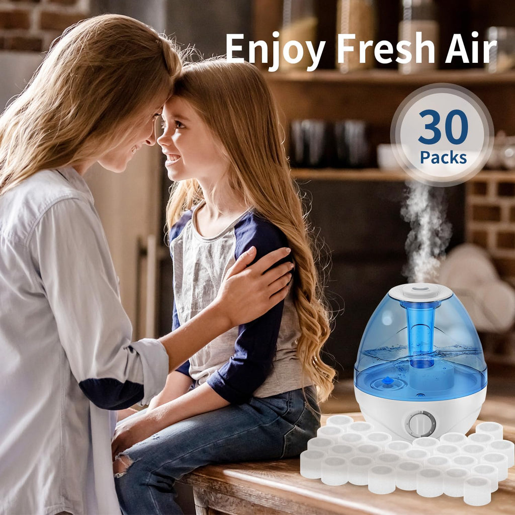 30-Pack Top Fill Humidifier Replacement Filter Compatible with LEVOIT Humidifiers Model Classic160, Dual150, Dual200S, Classic300(S), LV600S, OasisMist450S, Superior 6000S Capture Particles