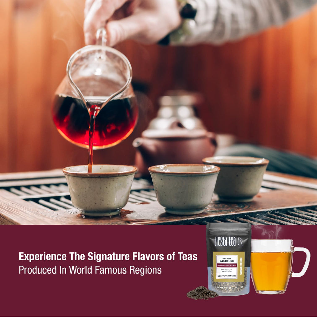 Tiesta Tea - Single Origin Tea Sampler Dry Flight Set, Mother's Day Loose Leaf, High to Low Caffeine, Makes Hot & Iced, Assorted Brew Sets with Green, White, Black & Oolong, 7 Sample Pouches
