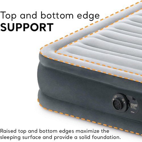 Intex Mid-Rise Air Mattress - Built-in Pump & Dura-Beam Deluxe Comfort, Full Size | Portable Luxury Travel Bed for Adults