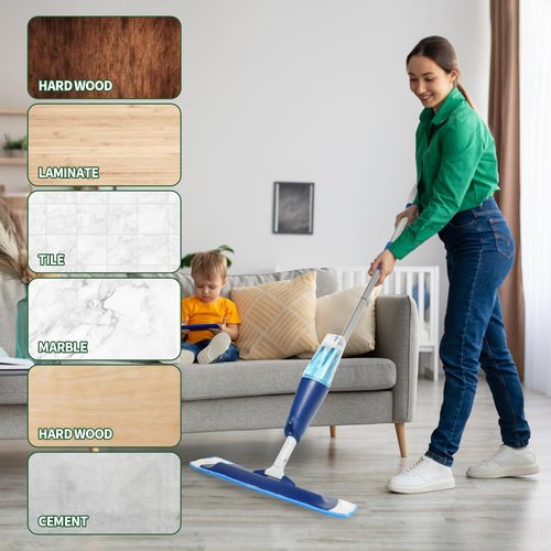 Bona Microfiber Cleaning Pads - 4 Pack Reusable Mop Pads for 18-Inch Hardwood Floor Cleaning