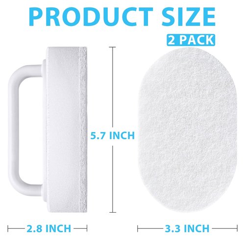 Lumkew Handle Bath Tub Scrubber, Non Scratch Bathroom Scouring Pad, Bathtub Scrubber Soap Scum Remover for Shower Tile Grout Sink Pool Step & Corner, Heavy Duty Cleaning Sponge Scrub, 2 PCS