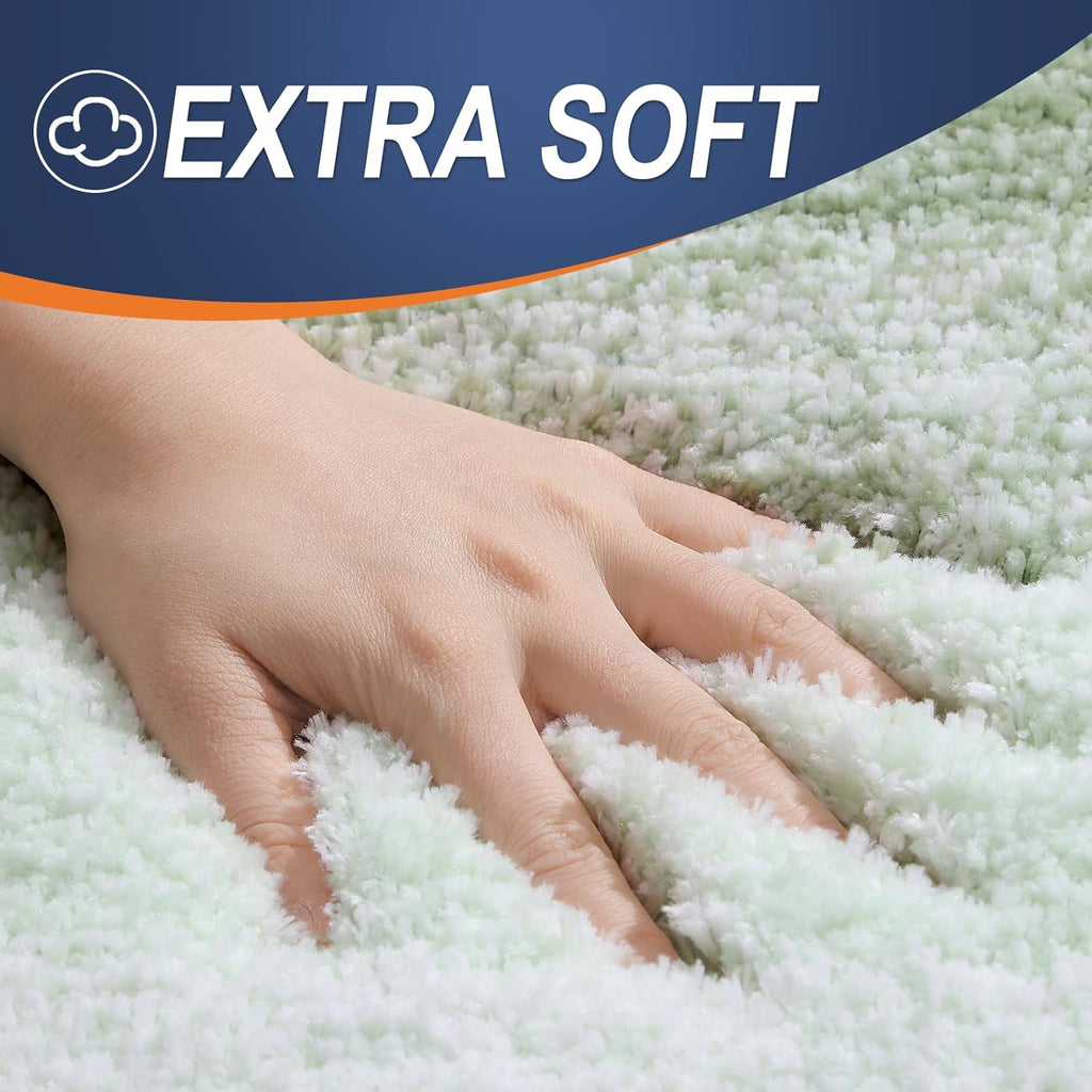 OLANLY Bathroom Rugs - Extra Soft Microfiber Mat, Quick Dry & Machine Washable | 24x16 Sage Green