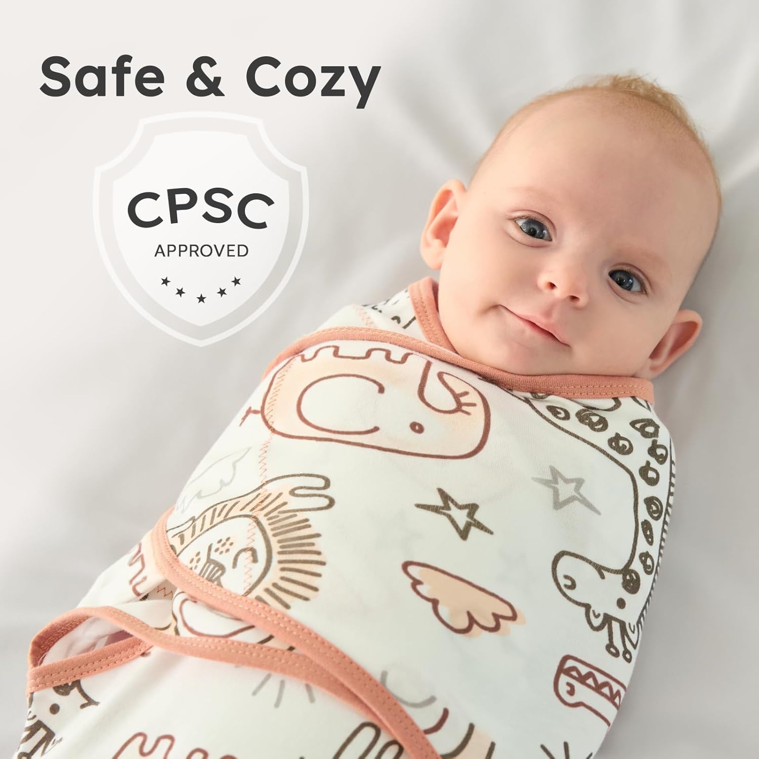 Yoofoss Baby Swaddles - 100% Cotton Adjustable Swaddle Sack | Soft & Breathable for Newborns (0-3 Months, 3 Pack)