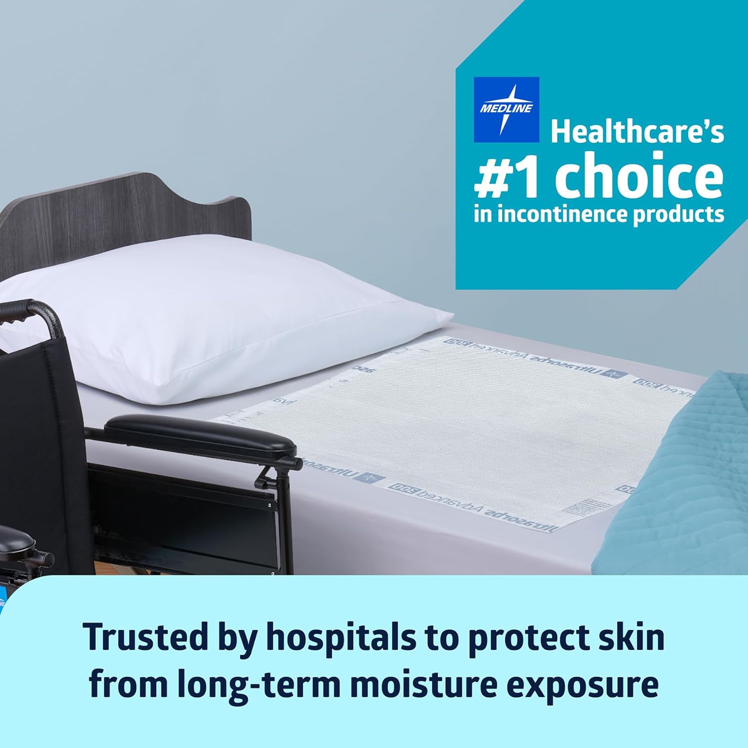 Medline Ultrasorbs Drypads - Super Absorbent Disposable Bed Pads | 30" x 36", 25 Count for Adults