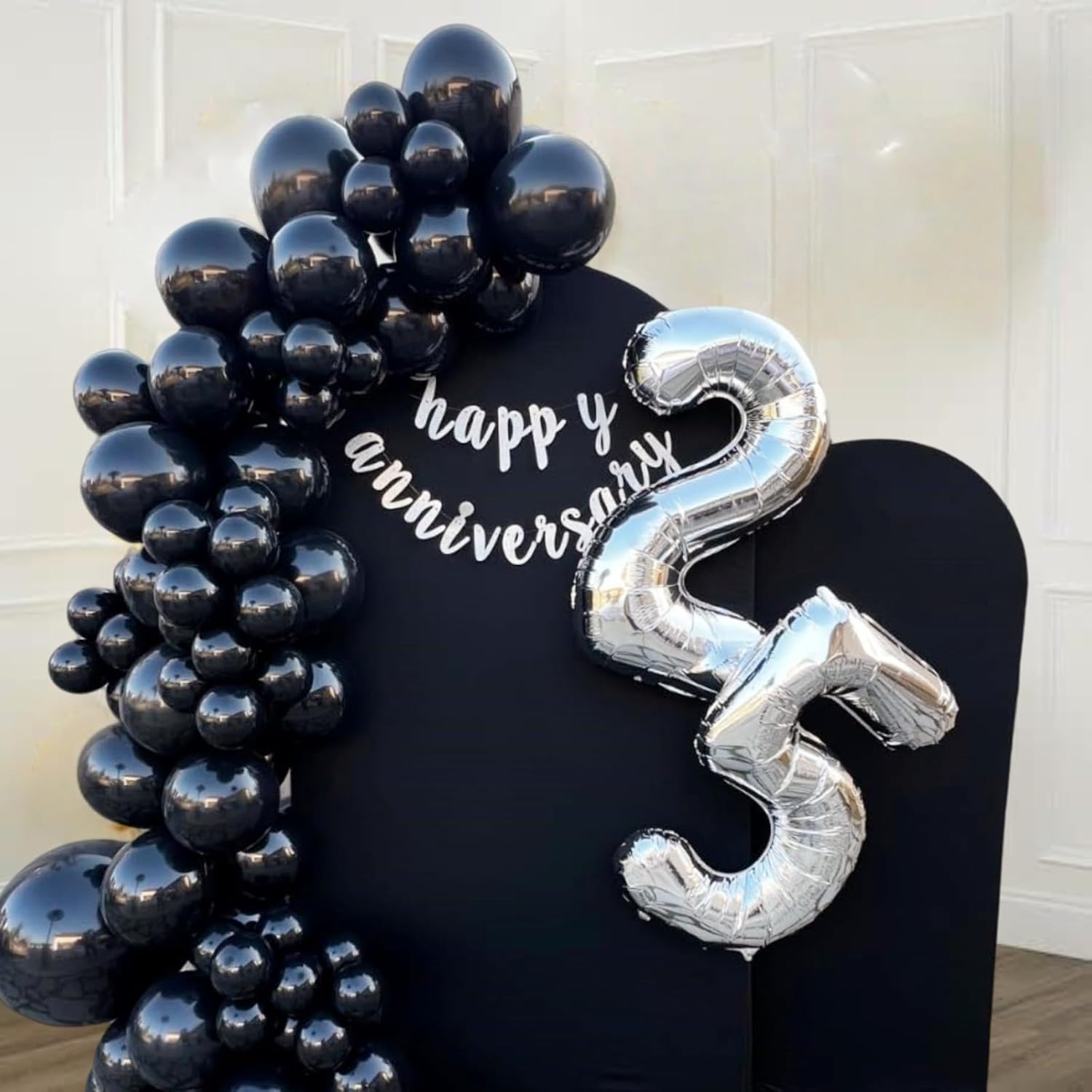 Skiennix 12-Inch Matte Black Balloons - 65 Pieces for Birthday, Graduation & Halloween Decor
