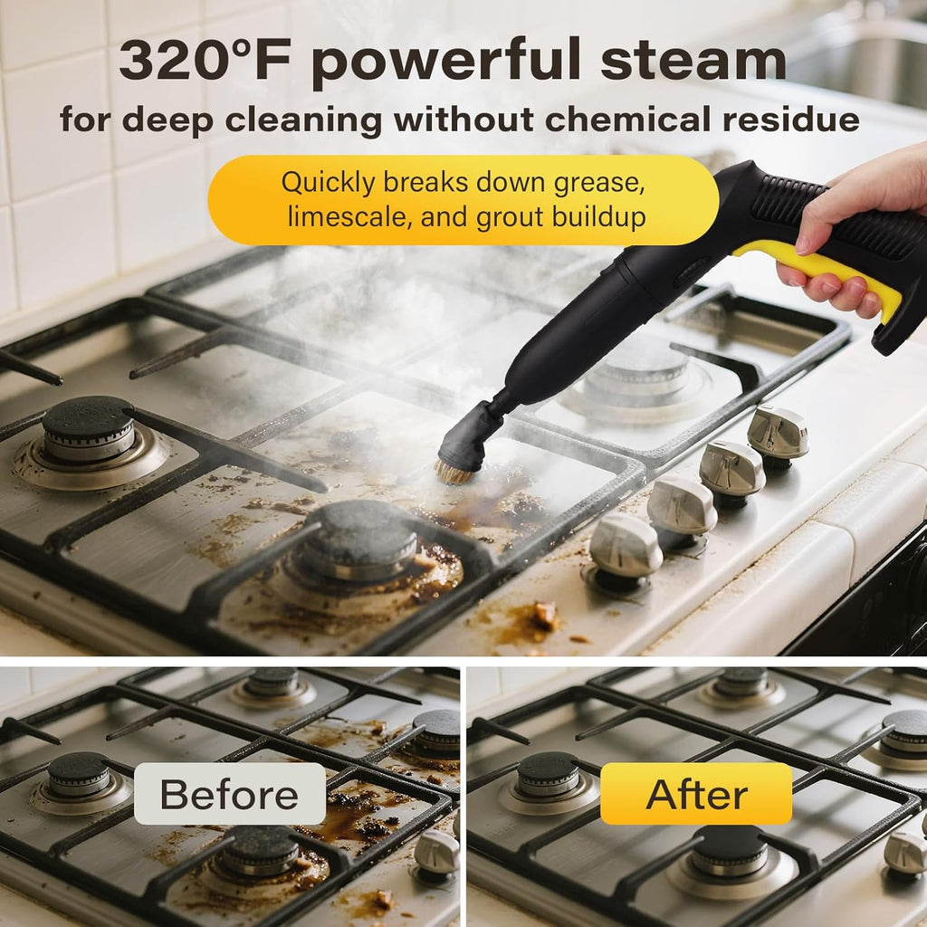 Skiennix Steam Cleaner - Powerful Multipurpose Steamer with 23 Accessories | 16.4ft Power Cord for Home Cleaning