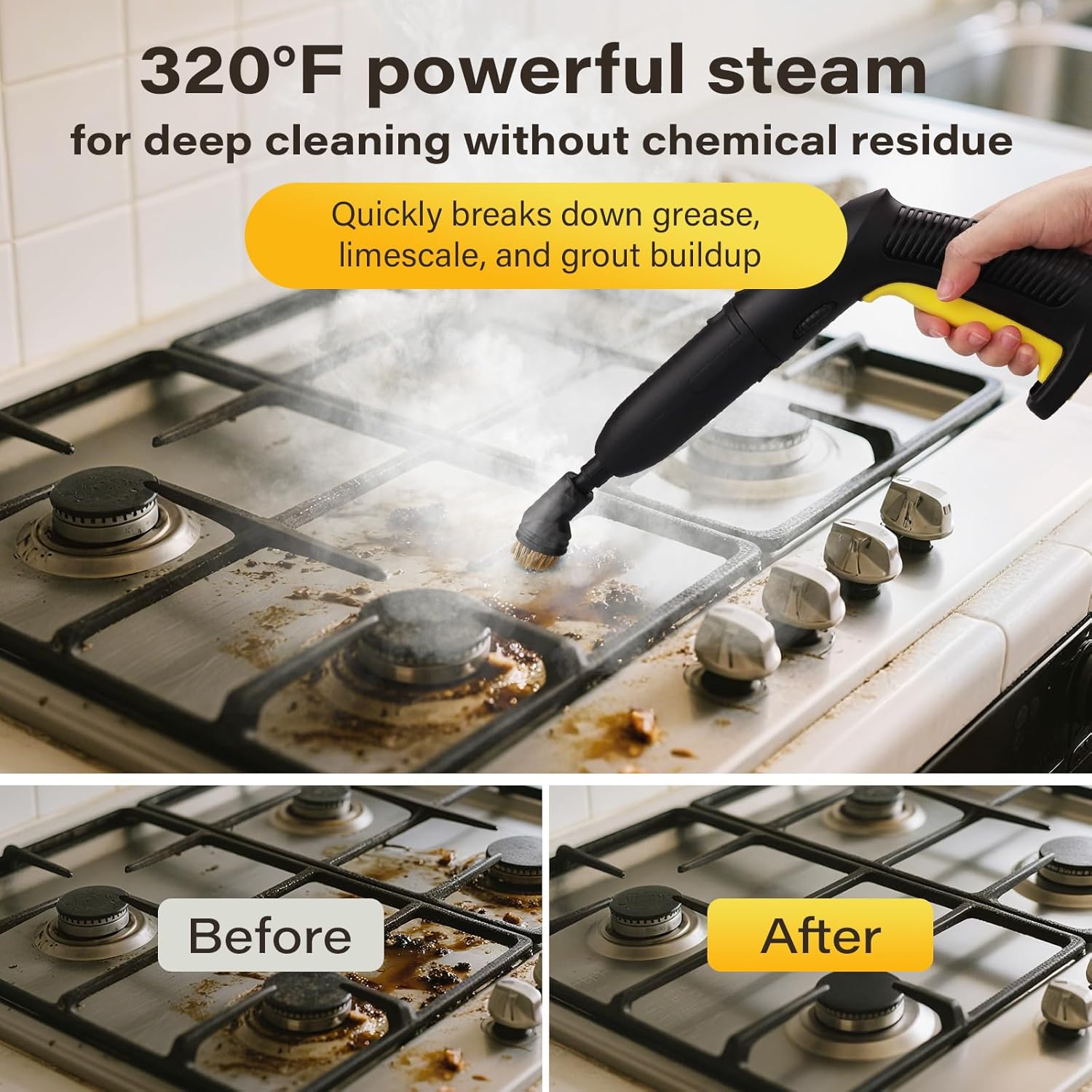 Skiennix Steam Cleaner - Powerful Multipurpose Steamer with 23 Accessories | 16.4ft Power Cord for Home Cleaning