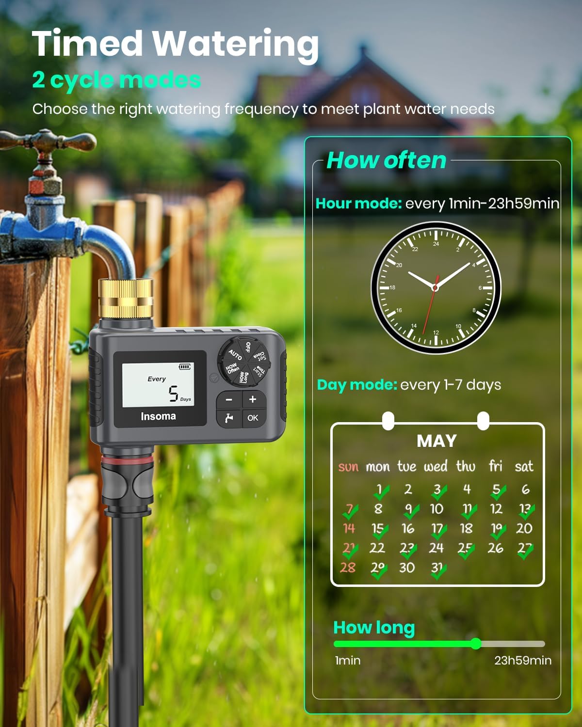 Skiennix Water Timer - 2 PCS Brass Inlet Sprinkler Timer with Rain Delay & Automatic Drip Irrigation System