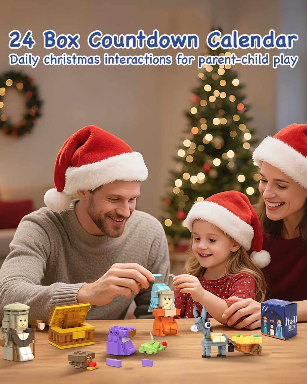 Nativity Advent Calendar 2025 - 24-Day Building Blocks Countdown Toy for Kids & Adults