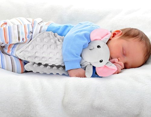 Loveys | Lovey Elephant Security Blanket for Babies - Soft Snuggle Toy for Newborns (Gray, 12.4in)
