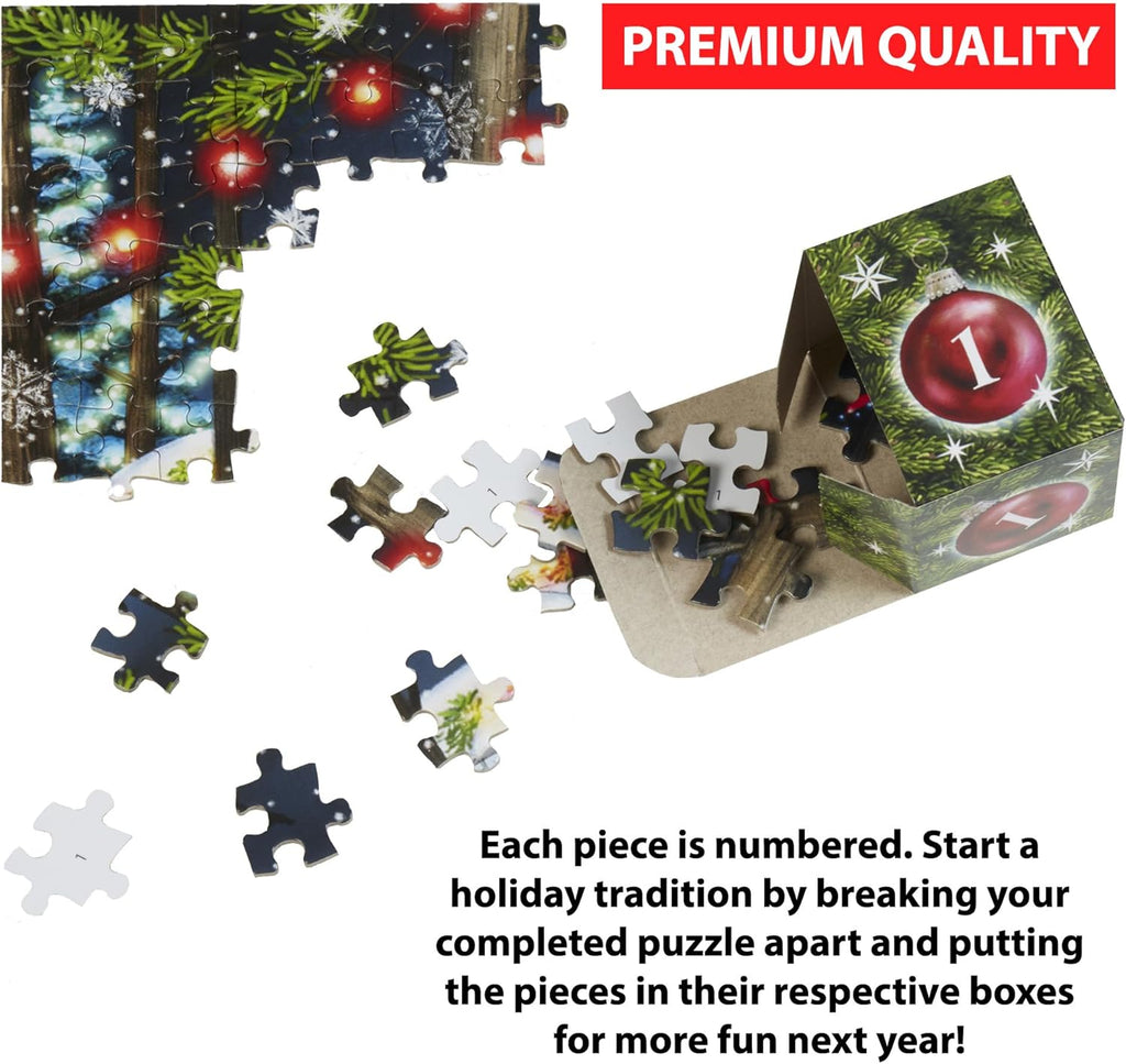 Vermont Christmas Company Jigsaw Puzzle Advent Calendar - 1000 Pieces Camping Design for Family Fun