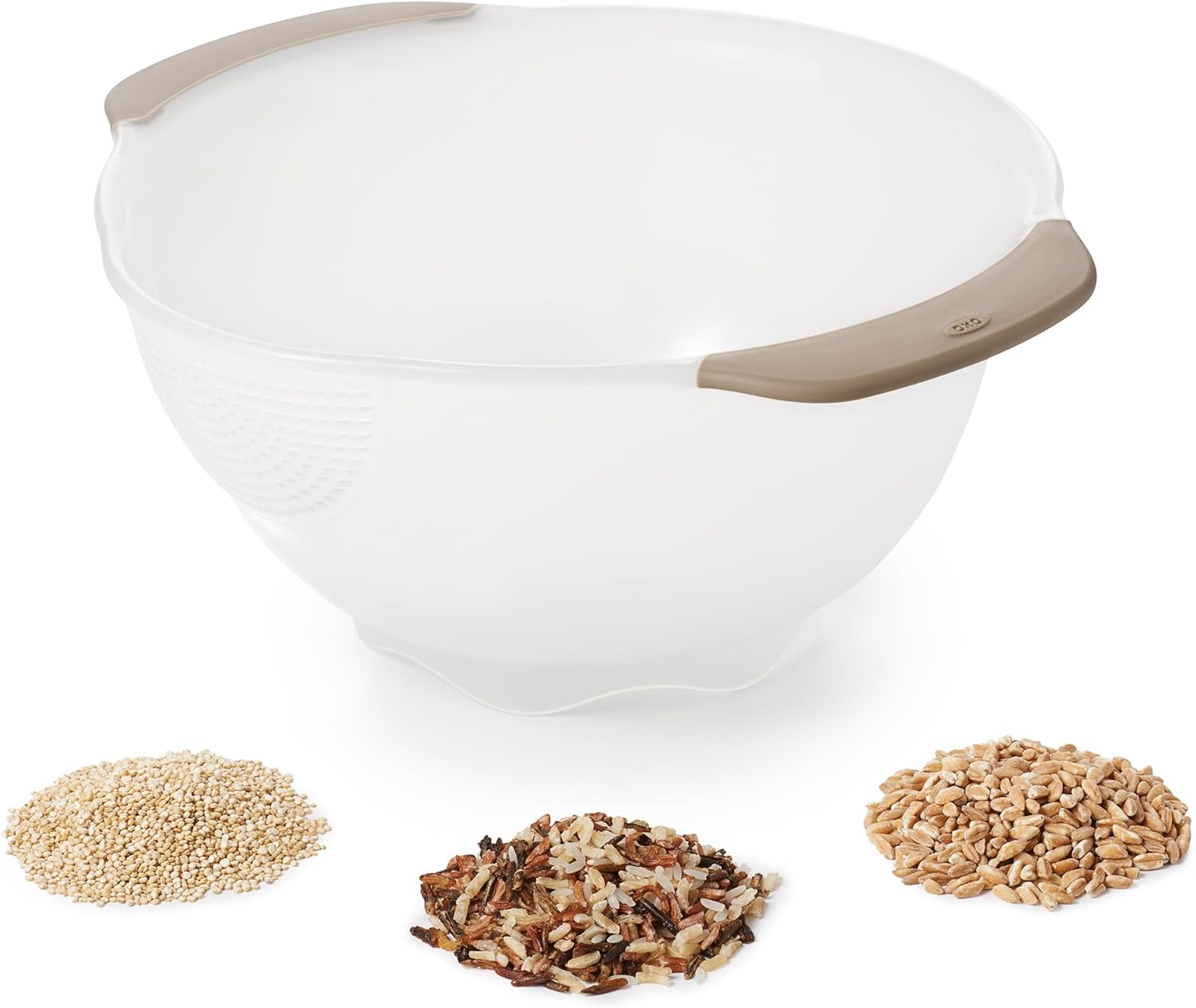 OXO Good Grips Colander - Efficiently Wash Rice & Small Grains | Durable Design for Easy Use
