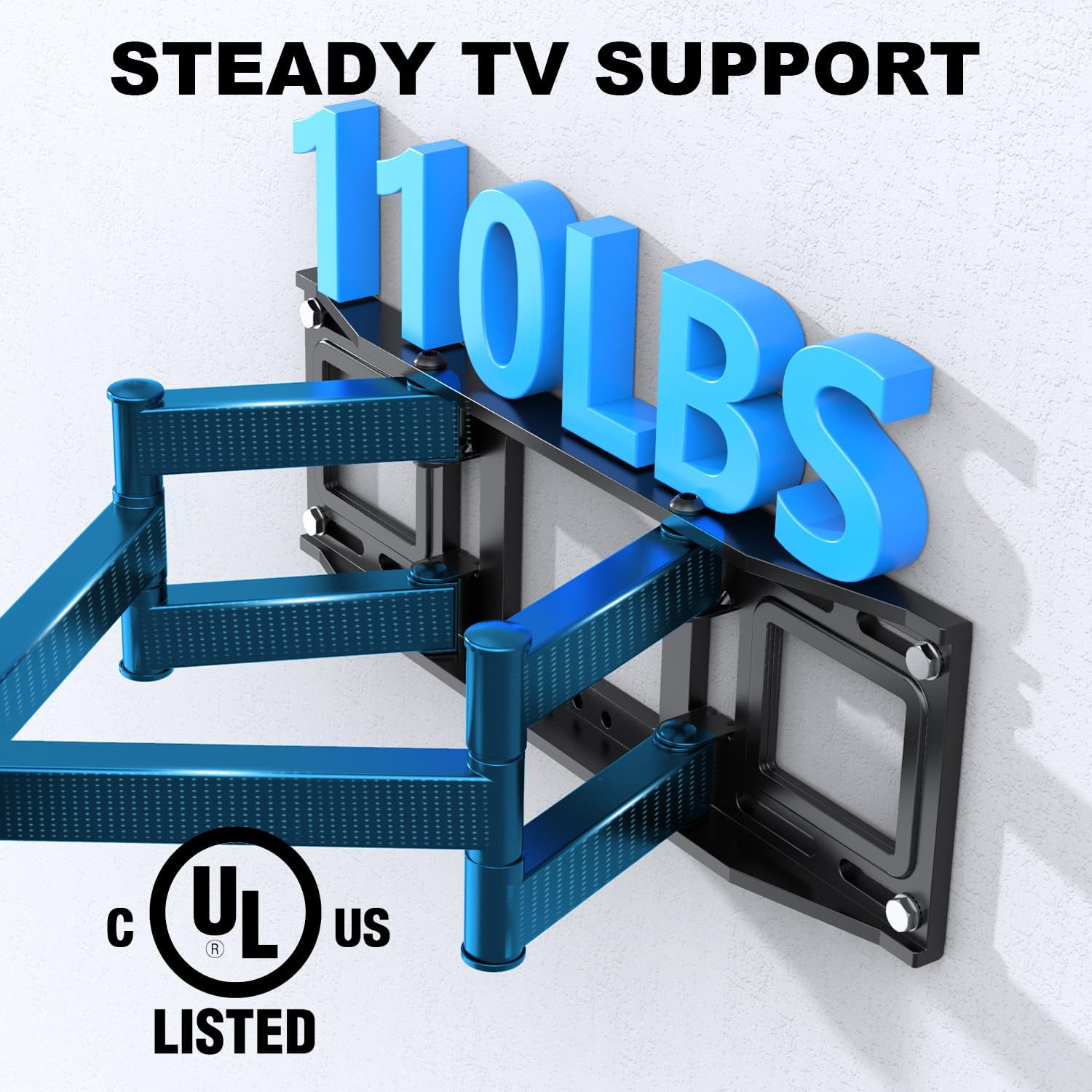 USX STAR Full Motion TV Wall Mount Bracket - Fits 32-70 Inch TVs, Swivel & Tilt, Max VESA 400x400mm, 110 lbs Capacity