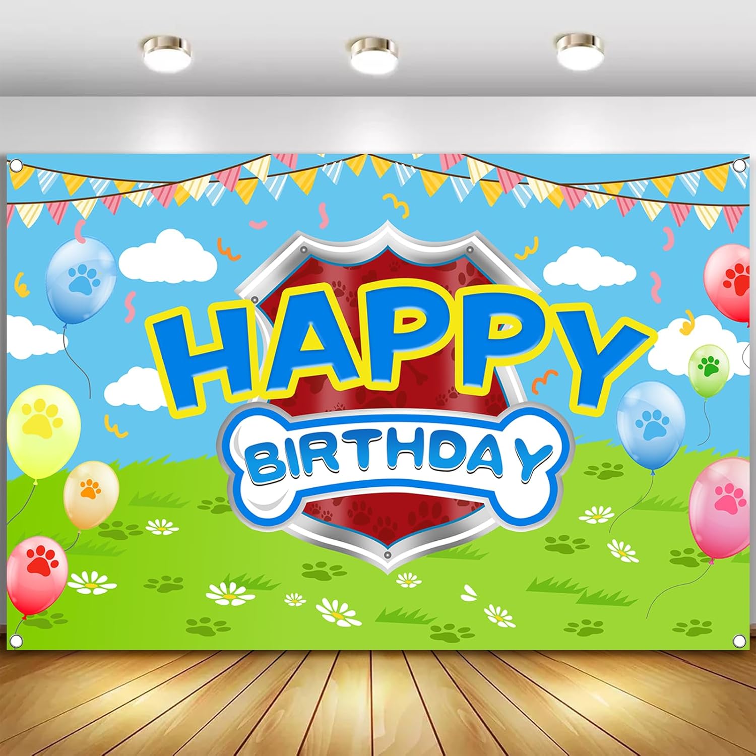 Skiennix 5x3ft Cartoon Dog Theme Backdrop - Perfect Photography Background for Kids' Birthday Parties