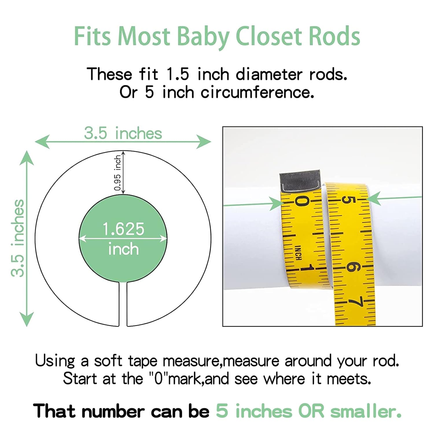 Pro Goleem Baby Closet Dividers - Unisex Organizer for Nursery Clothes | 6 PCS Fits 1.5" Rod