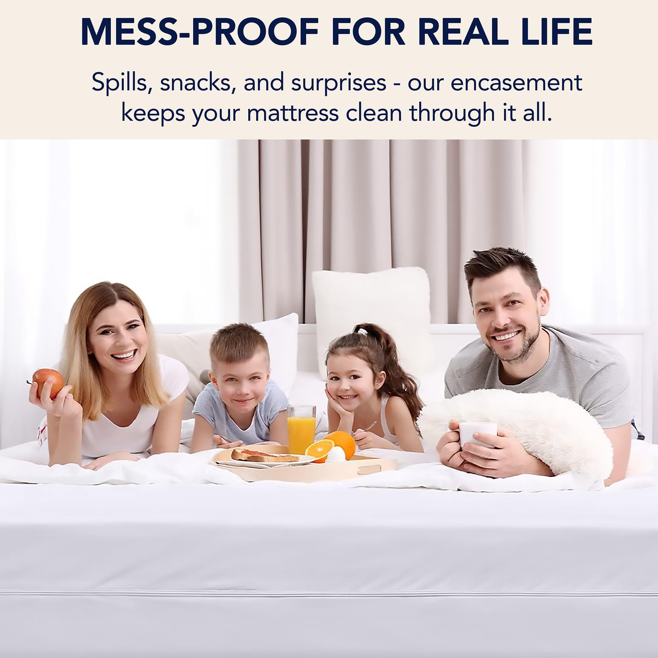 Twin Mattress Protector Encasement with Zipper – Waterproof Mattress Protector Twin Size – Soft, Breathable & Noiseless Zippered Mattress Cover – Fits Up to 12”