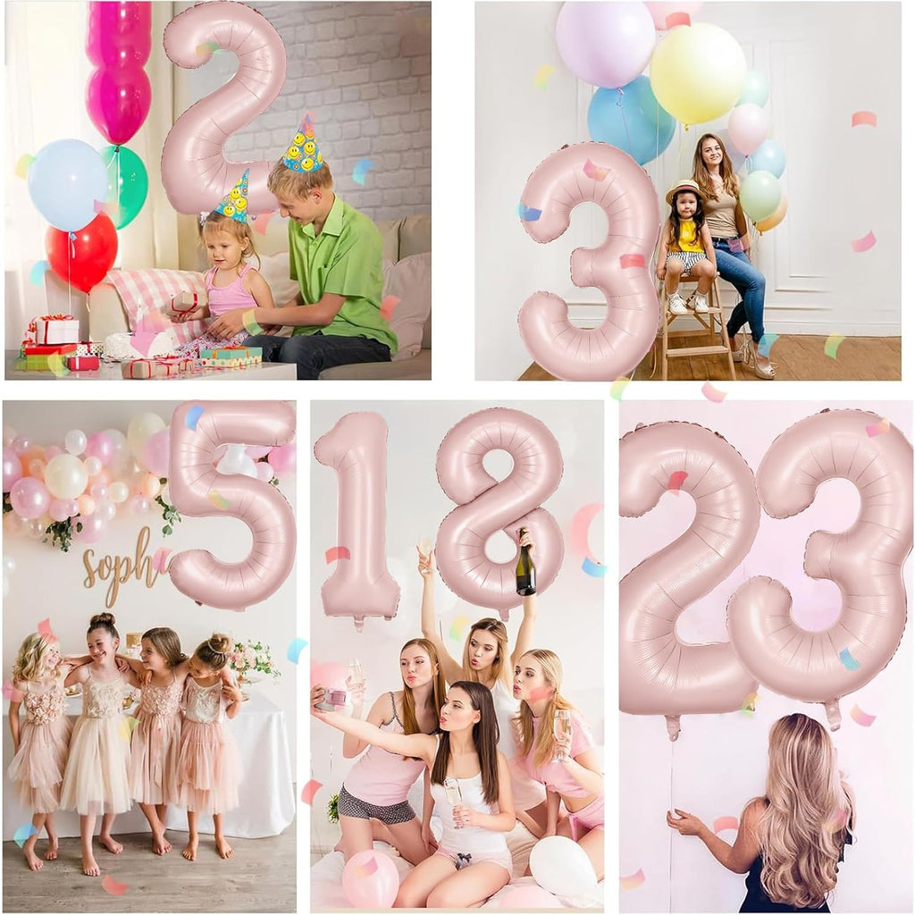 Pink Number Balloons by [Brand Name] - 40 Inch Light Pink 3 Balloons for 3rd Birthday Party Decorations