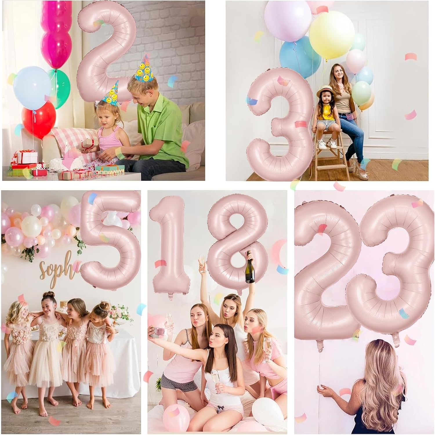 Pink Number Balloons by [Brand Name] - 40 Inch Light Pink 3 Balloons for 3rd Birthday Party Decorations