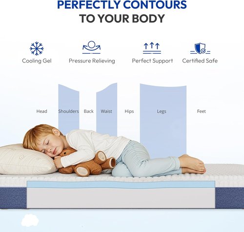 Gelsea Full Size Mattress - Firm Gel Memory Foam for Back Support & Pressure Relief | 8 Inch, CertiPUR-US Certified