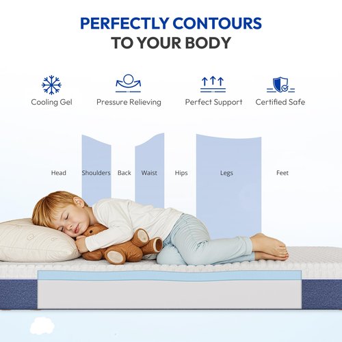 Gelsea 6 Inch Twin Size Mattress, Firm Gel Memory Foam Twin Mattress in a Box, Firm Back Support for Pressure Relief & Spinal Alignment, CertiPUR-US Certified, Fiberglass-Free