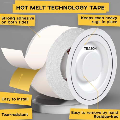 Carpet Tape Double Sided by [Brand Name] - Heavy Duty Rug Grippers for Hardwood Floors | 2 Inch x 15 Yards, Residue Free Adhesive