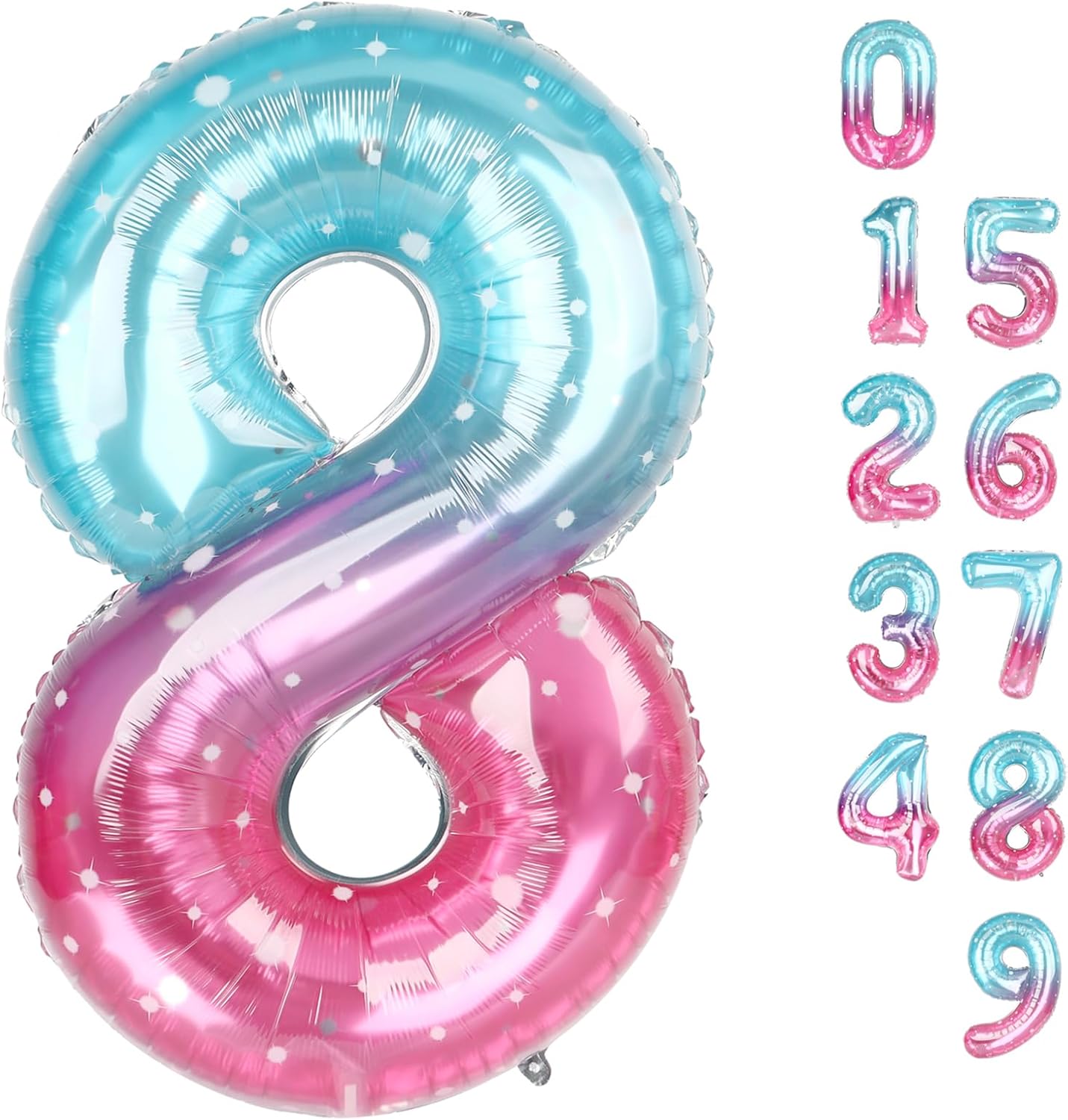 Skiennix 40-Inch Number 8 Balloon - Vibrant Pink, Purple & Blue Birthday Party Decoration