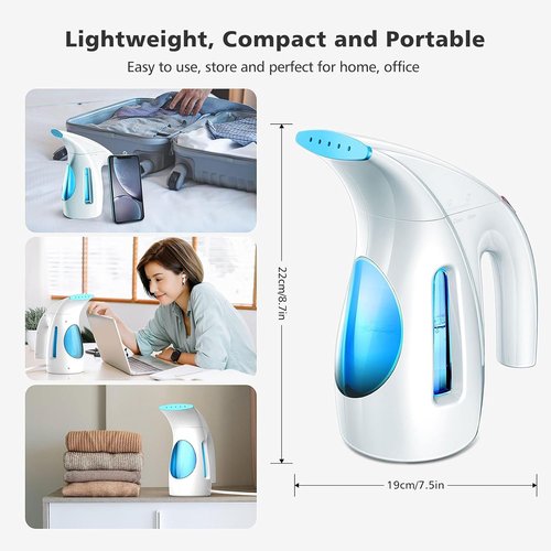 HiLIFE Portable Handheld Clothing Steamer - 240ml Capacity, 700W Quick Wrinkle Remover | Maya Blue