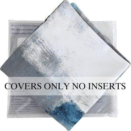 Alricc Throw Pillow Covers 18x18 Set of 2 Blue and Grey Art Throw Pillow Covers Soft Decorative Couch Pillow Covers for Home Living Room Bedroom