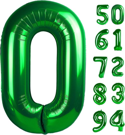 Green Number Balloons by [Brand Name] - 40 Inch 0 Number Balloons for Birthday & St. Patrick's Day Decor