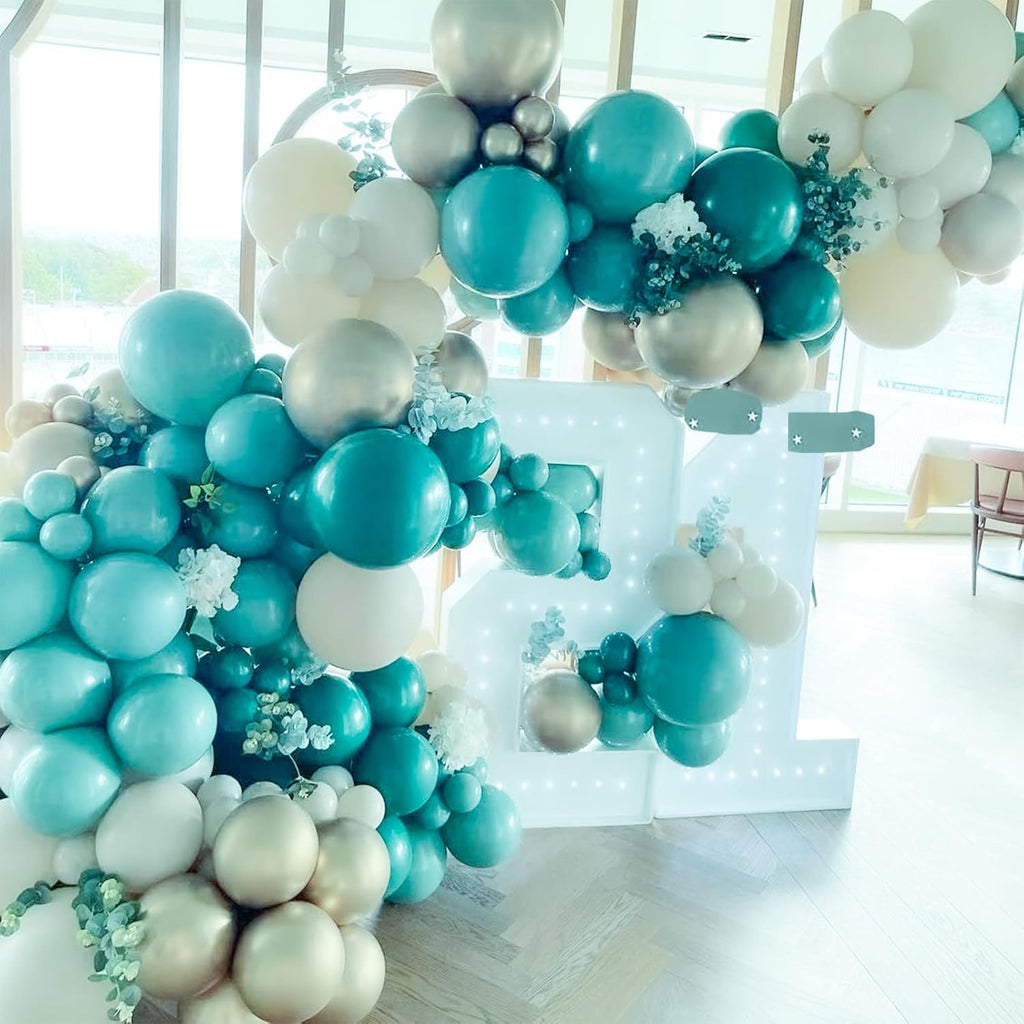 PartyWoo Dark Teal Balloons - 50pcs 12 Inch Turquoise Aqua Blue for Weddings, Graduations & Parties