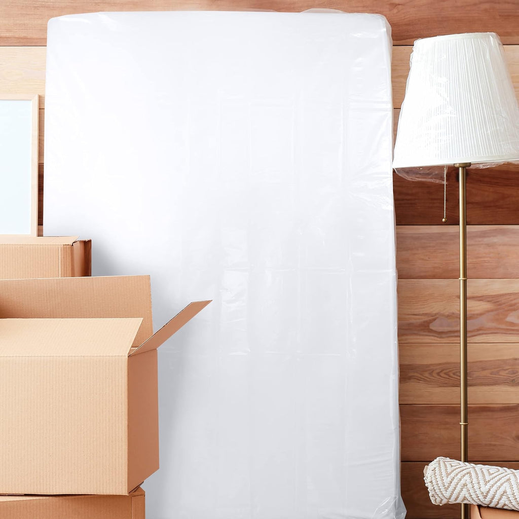 Utopia Home Twin Size Mattress Cover - Heavy Duty 4 Mil Plastic Encasement for Moving Up to 14 Inches