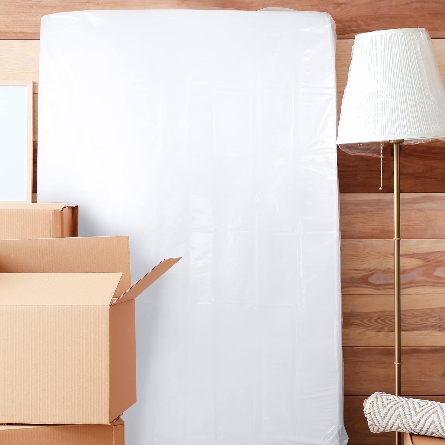 Utopia Home Twin Size Mattress Cover - Heavy Duty 4 Mil Plastic Encasement for Moving Up to 14 Inches