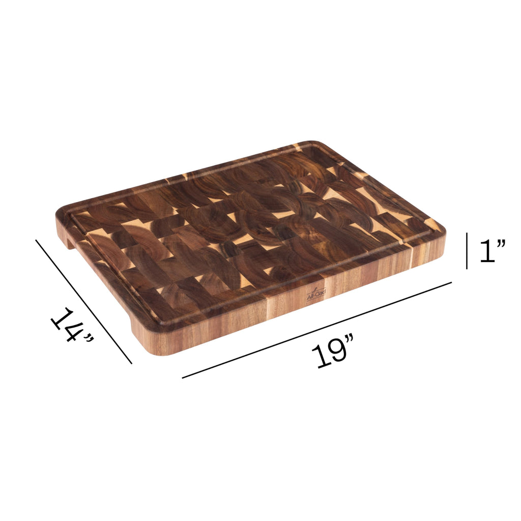All-Clad Kitchen Essentials Acacia Cutting Board w/Juice Groove 19x14 Inches, 1" Thick, Chopping Board for Meat, Cheese, Vegetables, Fruit, Serving Board for Kitchen & Dining Room, Charcuterie, Brown