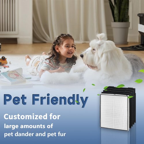 HEPA Filter Replacement for Whirlpool Whispure Air Purifier AP450 AP510 AP51030K AP51030KB AP45030K WP500 WP1000 1183054K 8171434K, Funmit 1 True HEPA Filter + 4 Activated Carbon Filter