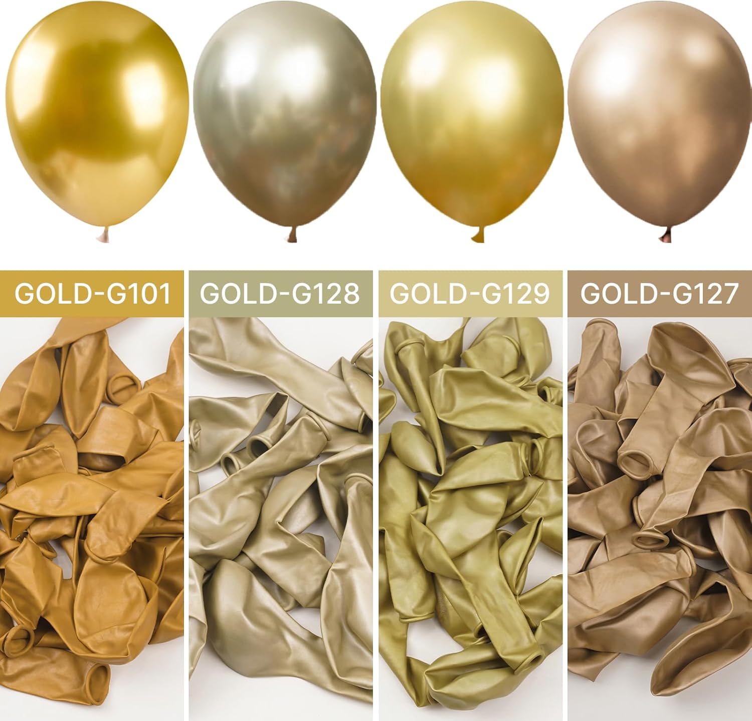 PartyWoo Gold Balloon Arch Kit - 100pcs in 5-18 Inch Sizes for Birthday, Wedding, Baby Shower Decor