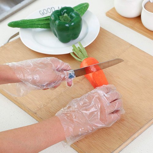 HLIN 1500 Pcs Plastic Gloves Disposable - Food Prep Gloves Disposable Transparent for Food Service, Cleaning, One Size Fits Most