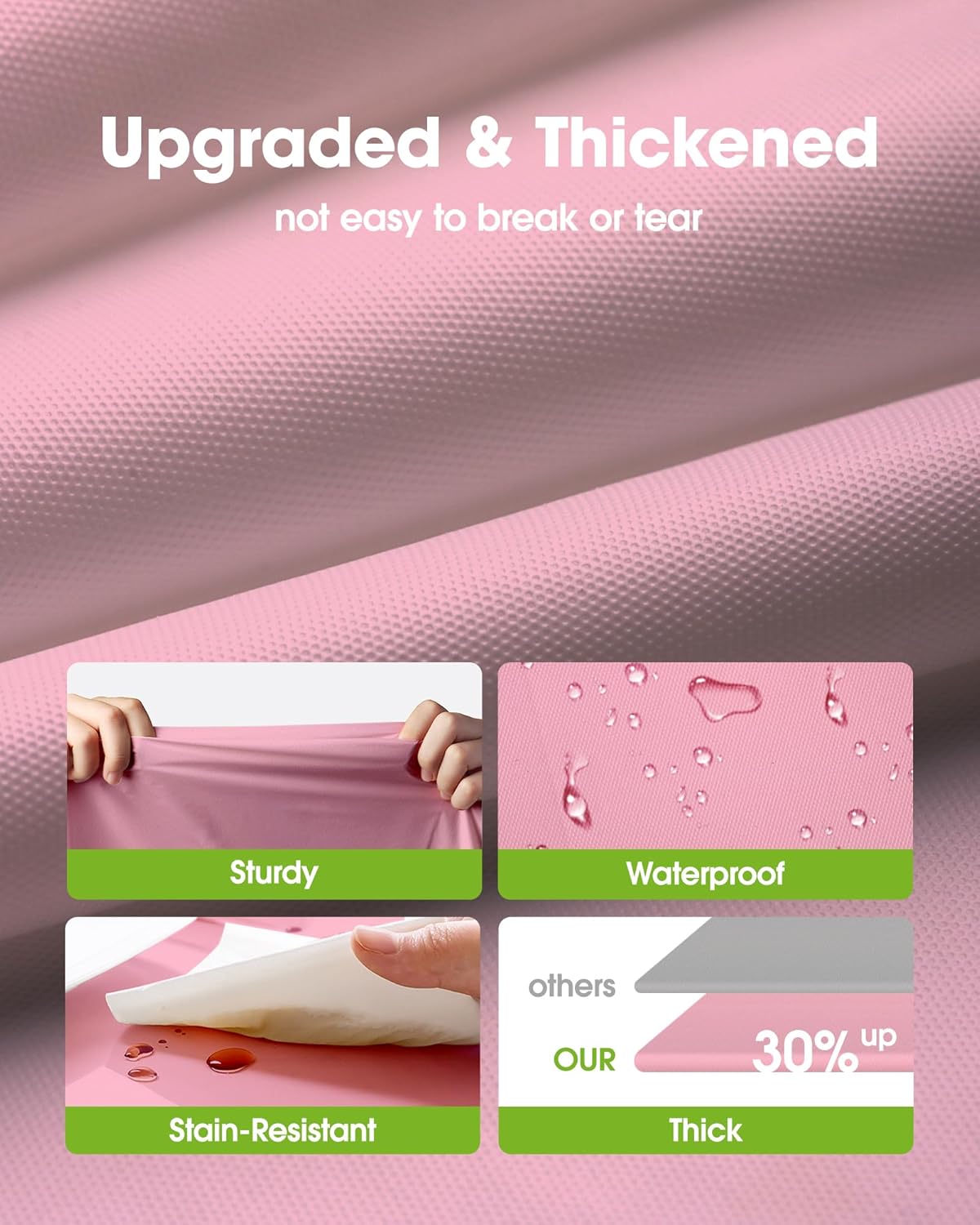 Pureegg Disposable Plastic Table Cloths - 84'' Round, Leakproof & Sturdy, 8 Pack in Pastel Pink for Easter & Mother's Day