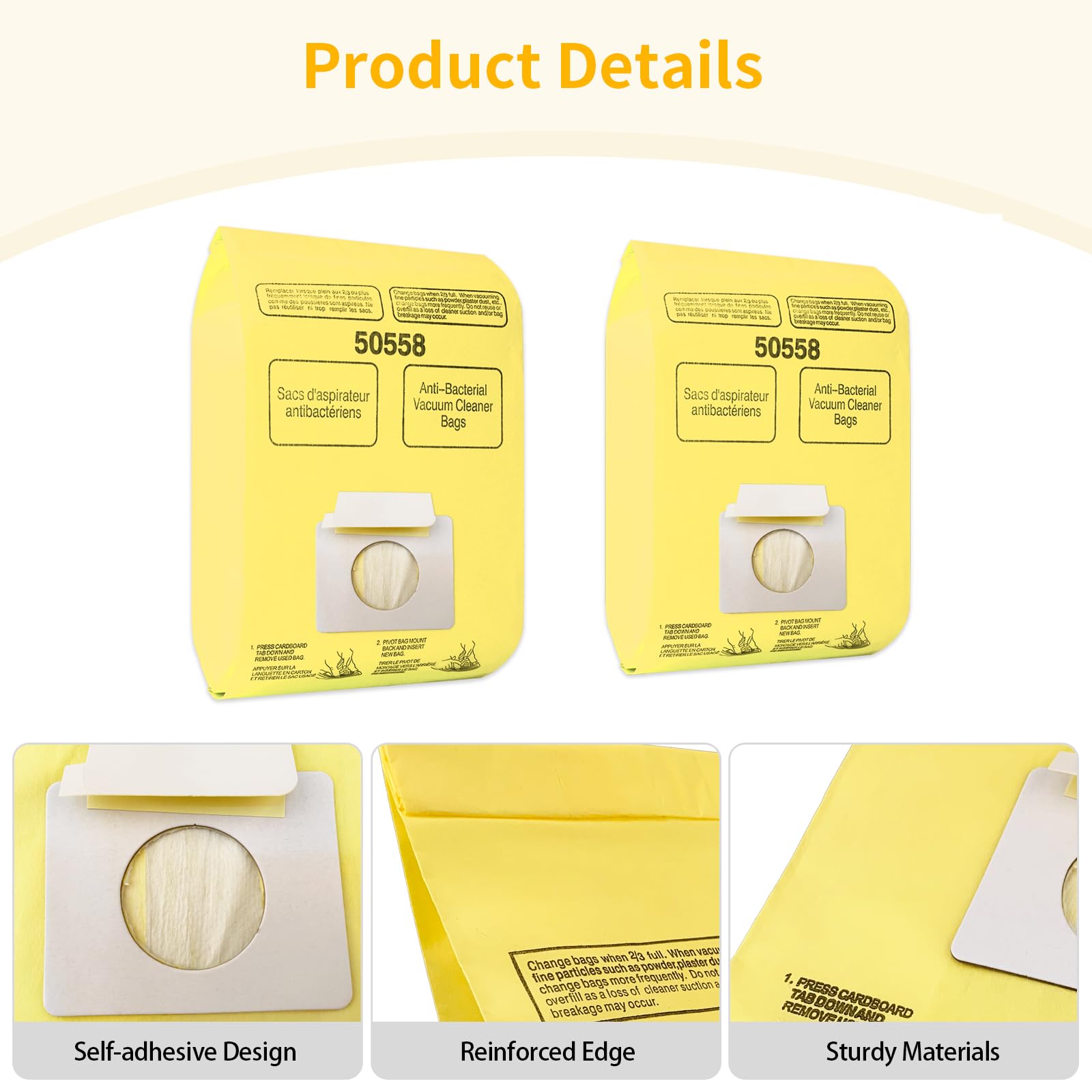 Gudotra 20 Pack Vacuum Bags Replacement for Ken.more Canister Vacuum Bags Type C/Q C Q 5055 50557 50558 50403 Pan.asonic Type C-5 C-18 Vacuum Cleaner