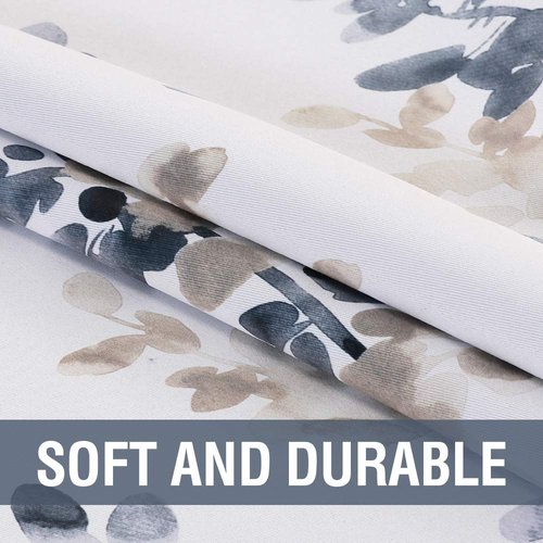 H.VERSAILTEX Valance for Kitchen Windows/Bathroom/Living Room/Bedroom Blackout Window Valance Thermal Insulated Rod Pocket Valance Curtains, 52" W x 18" L, 1 Panel, Bluestone and Taupe