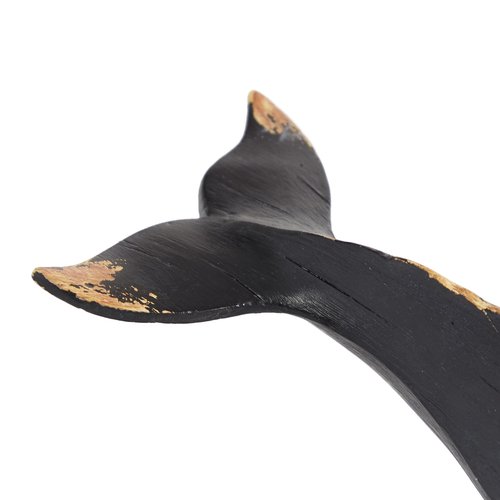 Deco 79 Polystone Whale Handmade Decorative Sculpture Home Decor Statue, Accent Figurine 14" x 5" x 4", Black