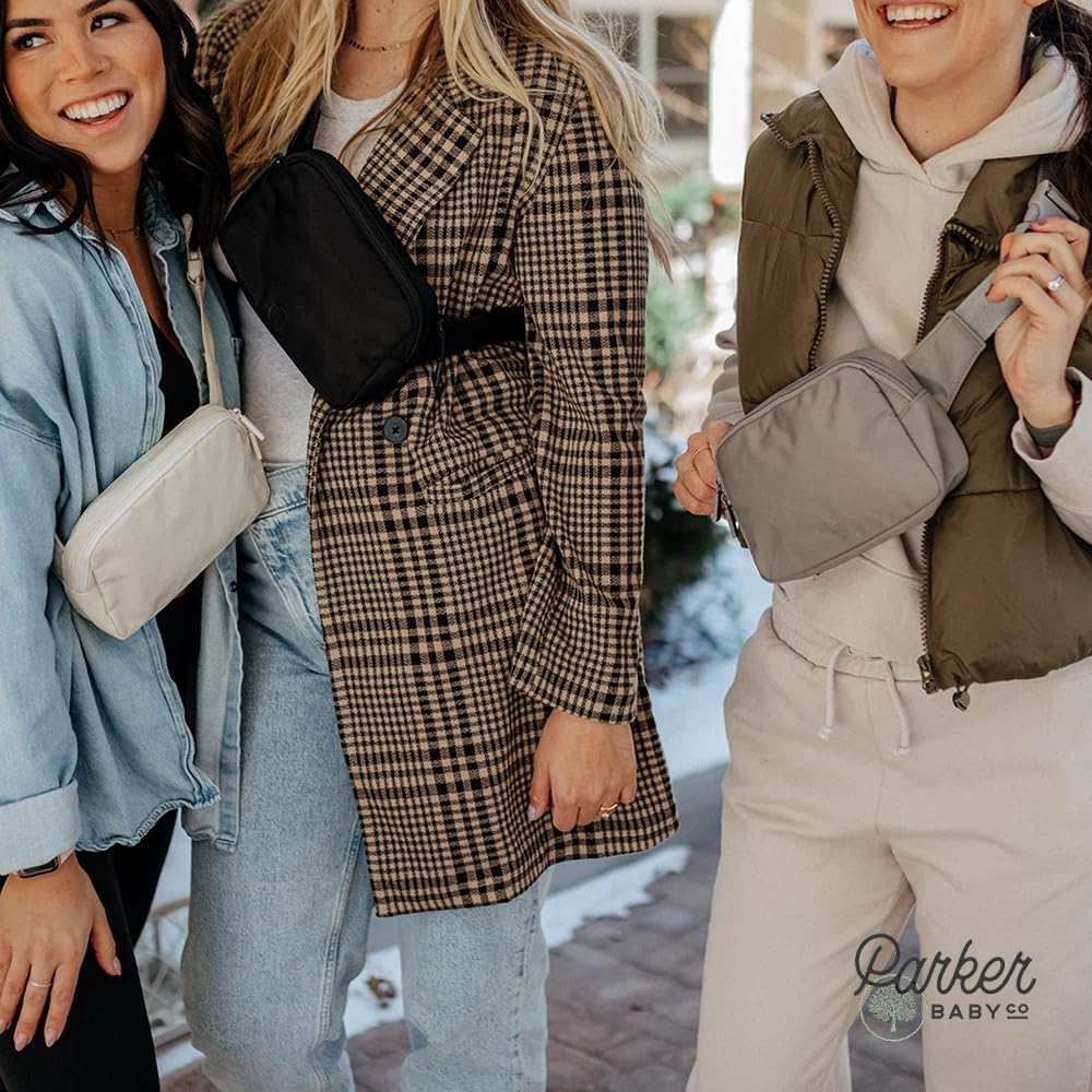 Parker Baby Diaper Belt Bag - Portable Crossbody Fanny Pack for Moms - Birch & Black Options Available